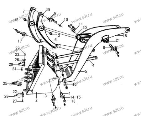 Палец ковша нижний ZL50.7A.1 - 2070900097